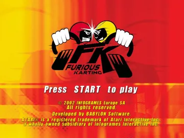 Furious Karting (USA) screen shot title